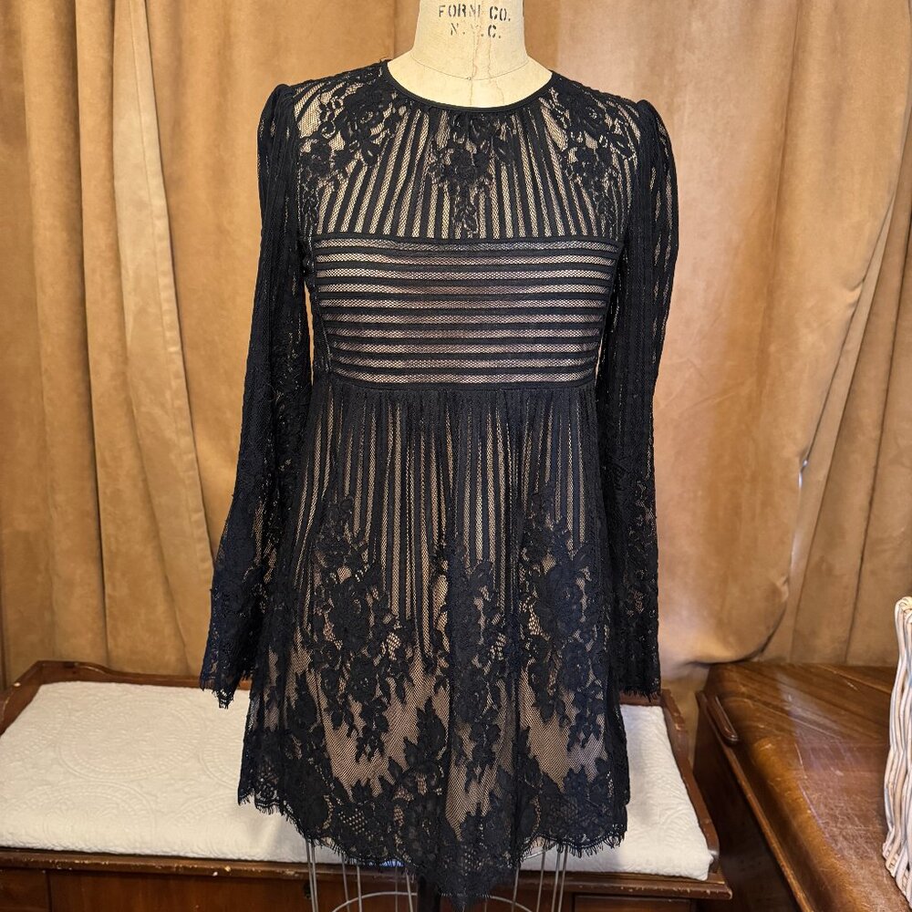 BCBGMaxAzria Lace BabyDoll Mini Dress